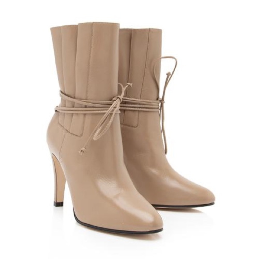 GUCCI pleated ankle boots size 36.5 beige - Picture 3 of 5